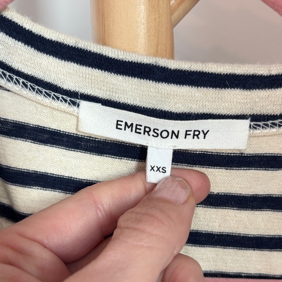 Emerson Fry Navy Blue and White Striped Midi Dress - Picture 2 of 6